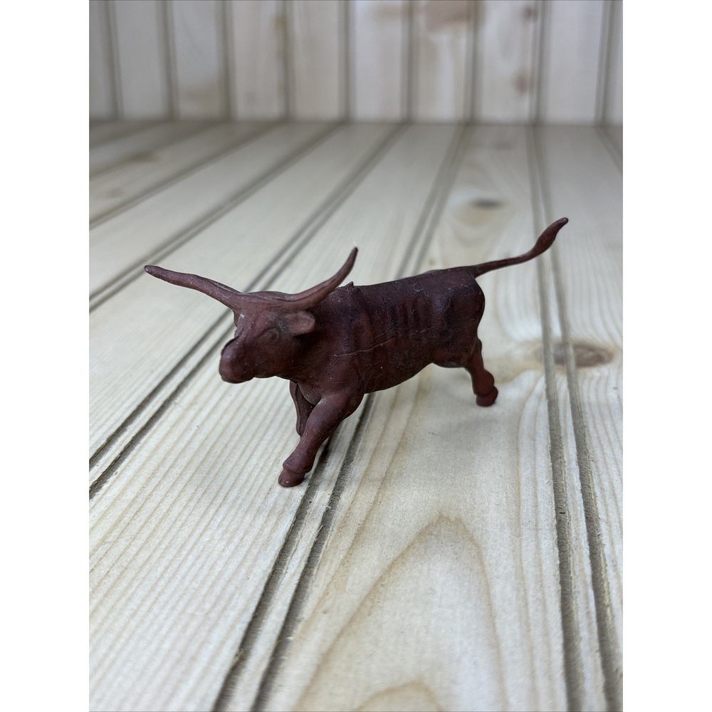 Marx 1950's original 60mm Chubby Steer Figure Brown Bull‎ Farm Accessory